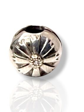 Pandora 925 ALE Clip Charm 14K Gold Flower Center Two-Tone